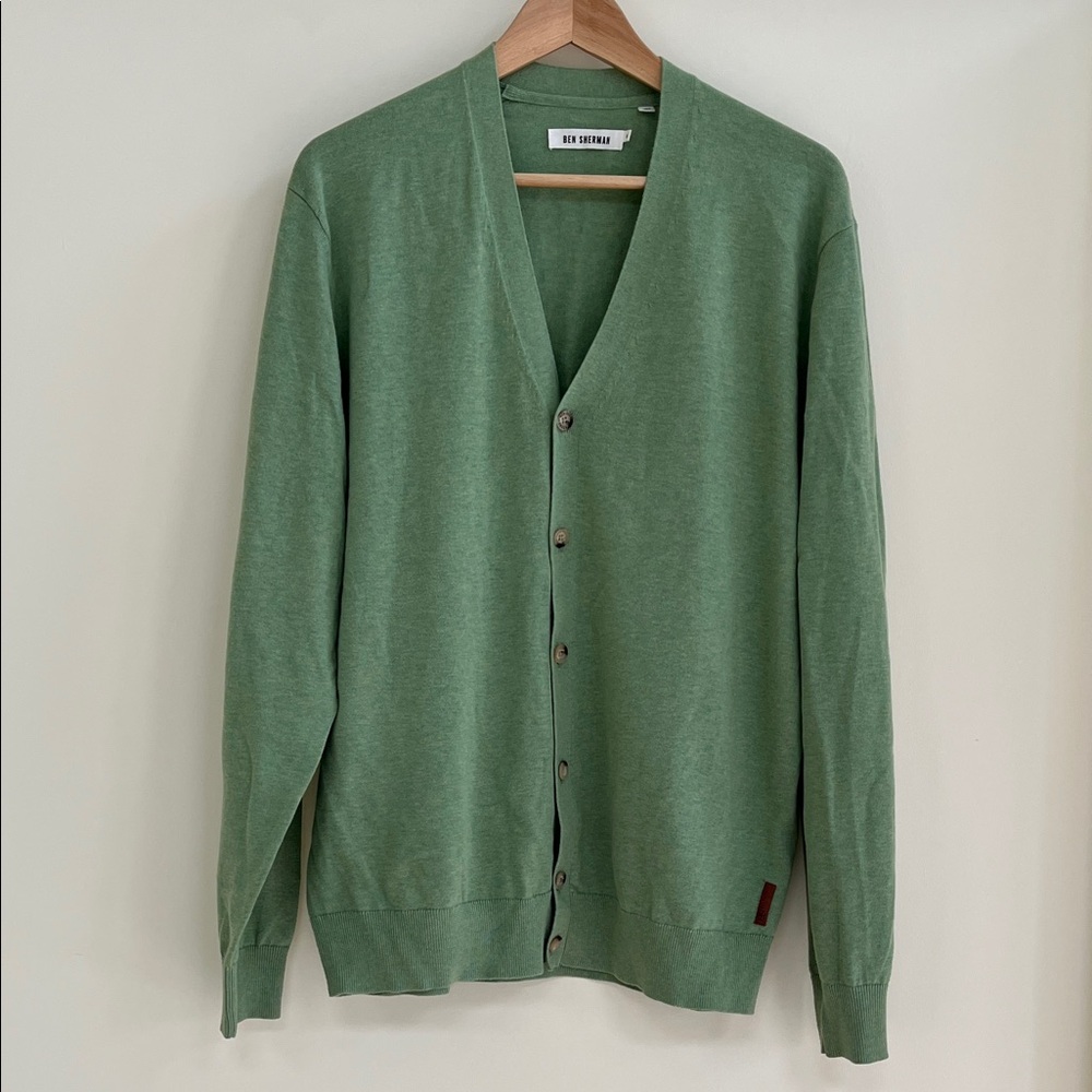 Ben Sherman Men’s Green Cardigan Sweater size XL